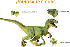 Dinosaur Toy Set 15.6 Inch Velociraptor Action Figure for Kids Boys Girls