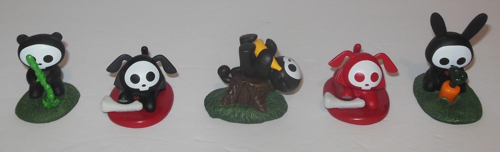Skelanimals: Chungkee, Marcy, Jack, Dax, Red Chase Pvc Mini Figurines