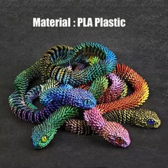 24″ 3D Printed Snake Rotatable Articulated Snake Joint Mobility Simulation Model