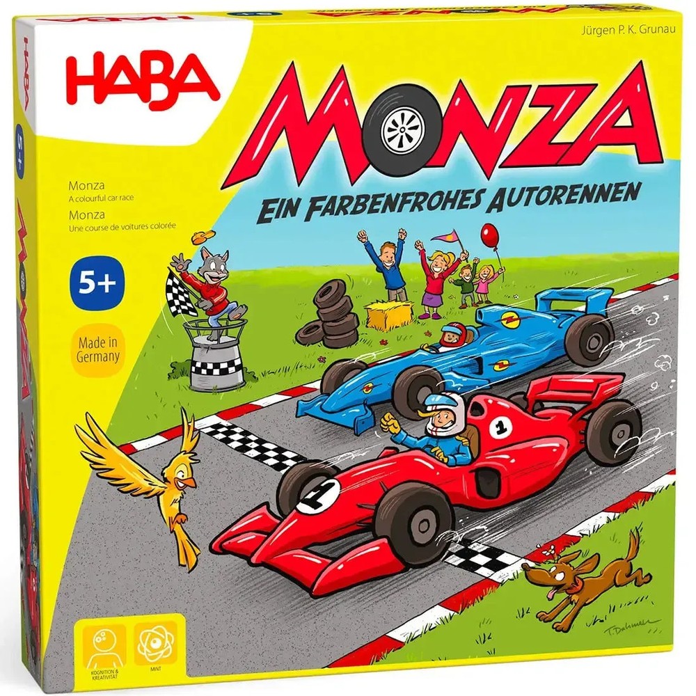 Monza – Dice-Based Racing Board Game for Adults, Family, and Children (2-6 Play