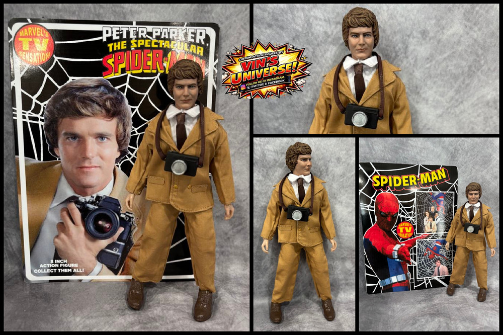 Custom 8″ Mego Nicholas Hammond s Peter Parker Spider-Man Action Figure Boxed