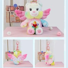 Genuine Care Bears 15cm Angel Wings with Crown Plush Keychain Bear Bag Charm