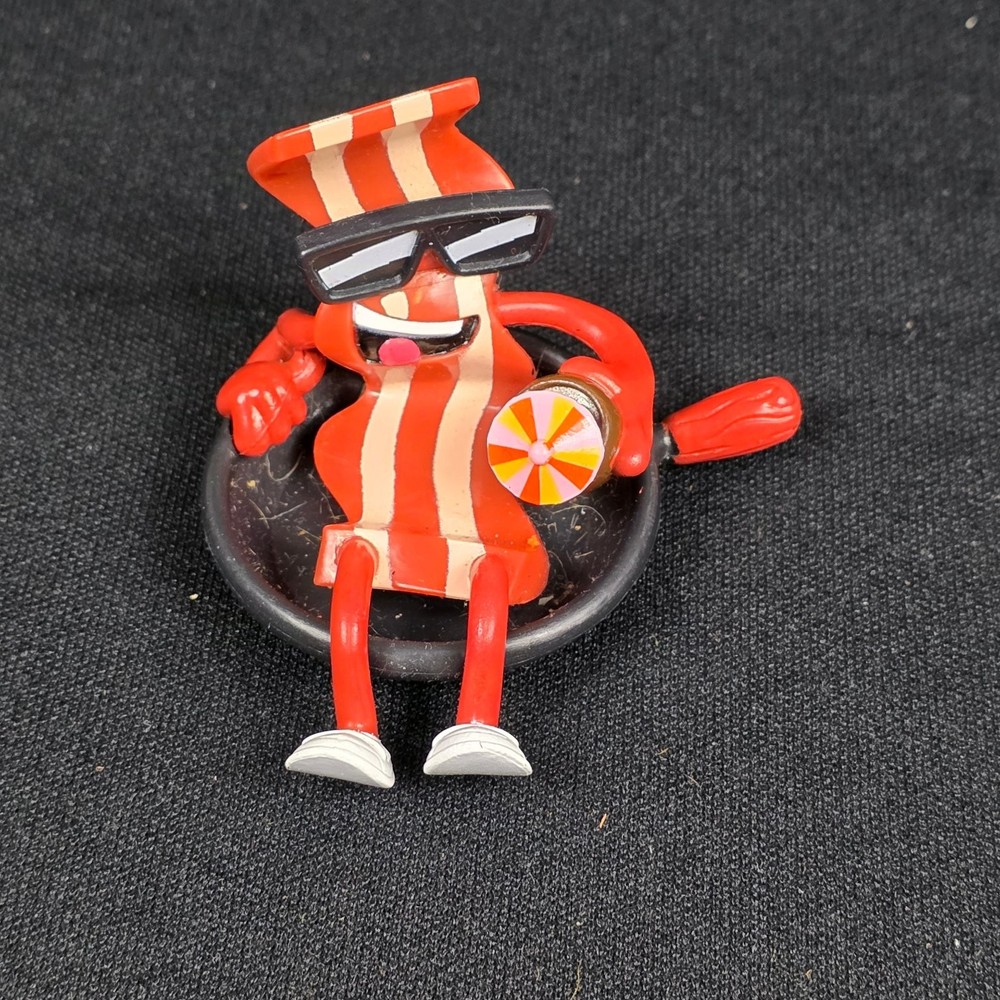 Bonkers Toy Co Bacon Action Figure Frying Pan Sunglasses Hat Foodie