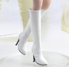 1/6 women fashion gloss white Boot for phicen kumik verycool hot toys ❶USA❶