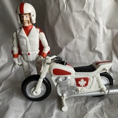 Disney Pixar Toy Story 4 Duke Caboom with Motorcycle Pull ‘N Go Figure Works