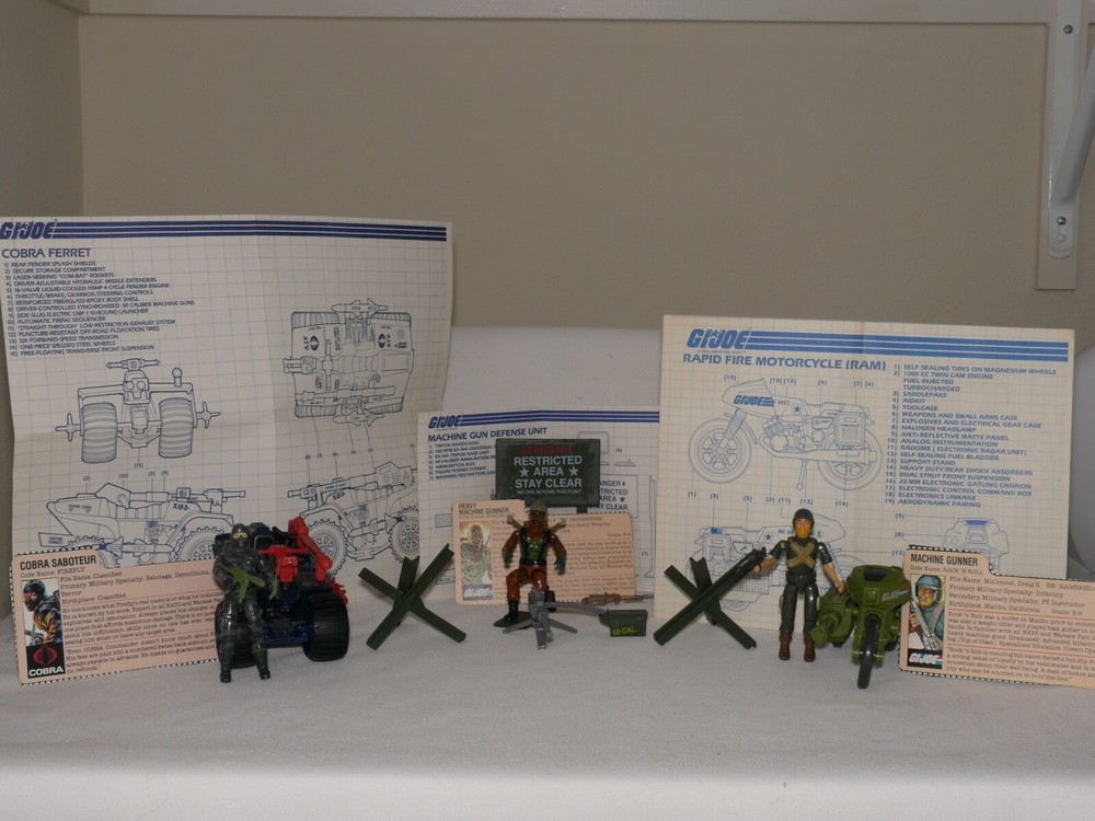 VINTAGE HASBRO G.I. JOE MG DEFENSE FEAT. ROCK ‘N ROLL, ROADBLOCK AND FIREFLY