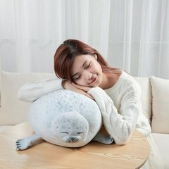 Cute Chubby Seal Plush Pillow 3D Stuffed Sea Lion Doll Sleeping Cushion Toy Gift