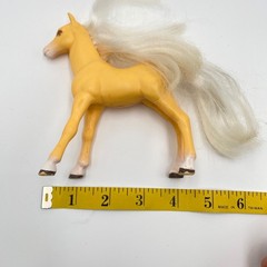 Vintage Playskool 1993 Yellow Horses Set 2 Blonde Mane Tails Stable Pony Figures