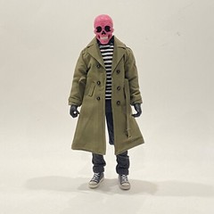MO-SHLTC-GRN: 1/12 scale wired long trench coat for 6″ slim body – Green
