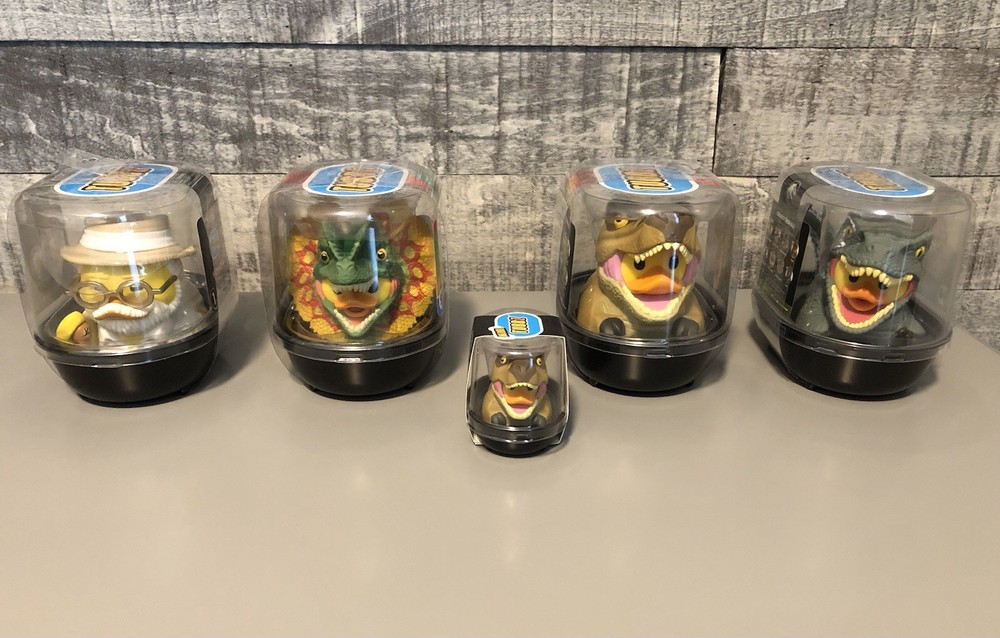 Tubbz Jurassic Park First Edition Lot of 5 T Rex, Hammond, Dilophosaurus, Blue