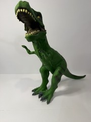 2011 Tyrannosaurus Dinosaur 20″ Figure Soft Plastic Rubber Toys R US Green EUC