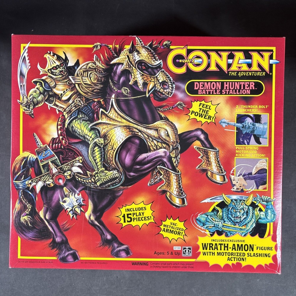 DEMON HUNTER BATTLE STALLION CONAN THE ADVENTURER ACTION FIGURE HASBRO VTG READ