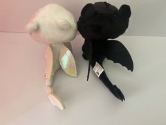 How To Train Your Dragon 3 Toothless Light Fury Plush Doll Sitting T4