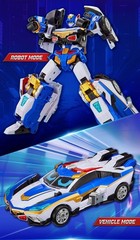 [2025 NEW] SAMG Metal Cardbot W BLUECOP W Transforming Robot Police Car Figure