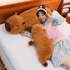 Kawaii Capybara Plush Toy Stuffed Capibara Fluffy Doll Long Sleep Soft Pillow