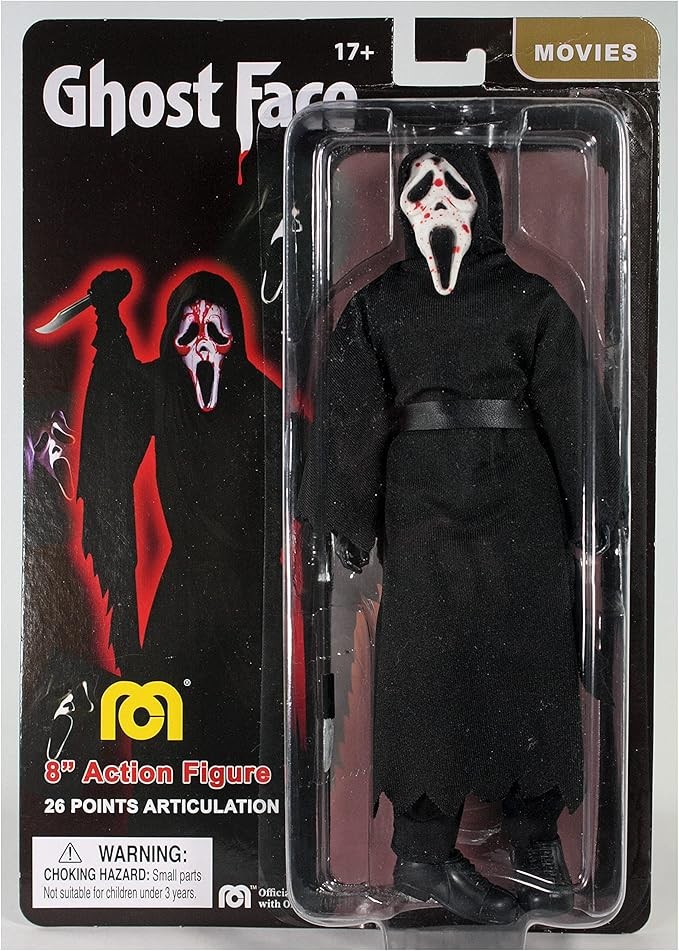 Mego 8″ Blood Splatter Ghostface Action Figure, Age 17+ Years Old