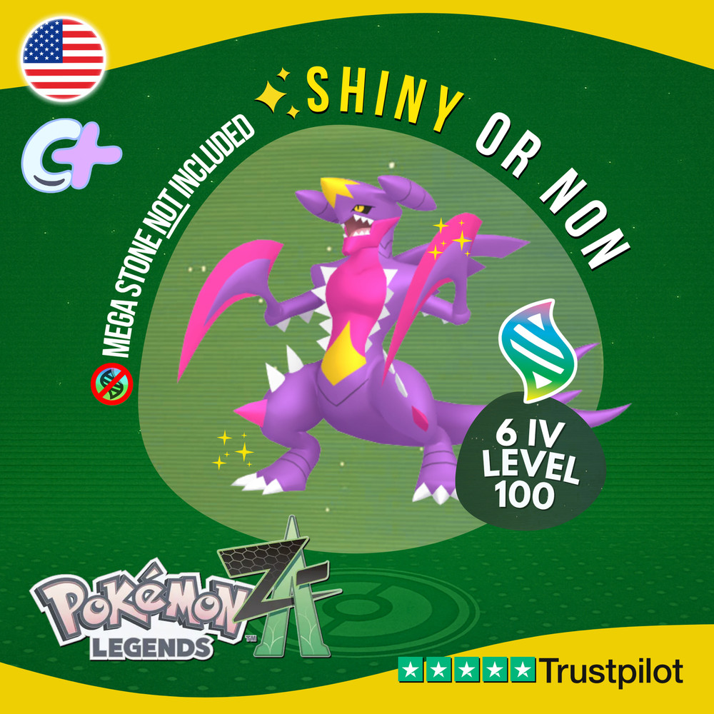 Mega Garchomp Shiny or Non ✨ 6 IV Pokémon Legends Z-A Battle Ready ZA Z A
