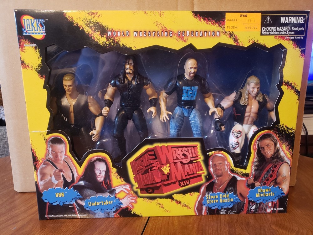 WRESTLEMANIA XIV Box Set Triple H Undertaker HBK Steve Austin WWE WWF Tear In Bx