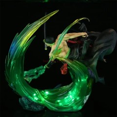 One Piece Roronoa Zoro Swordsman Detail Custom Made LED Light Action Figure