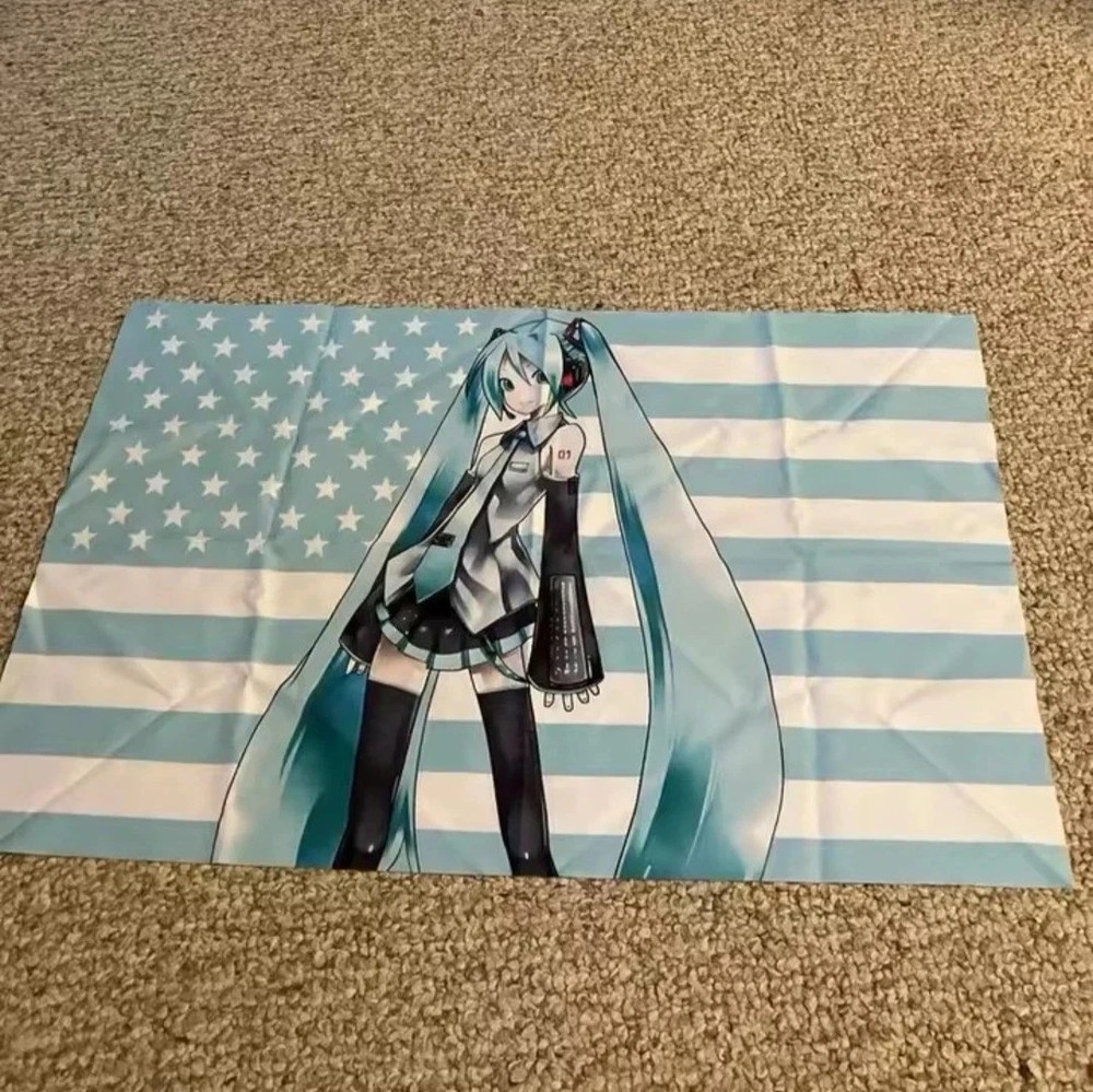 Hatsune Miku American Flag Bedroom Decoration 60CM X 90CM