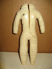 1965 Gilbert Vintage 12” Moon McDare White Rubber Spacesuit