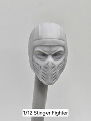3d Printed COMBAT OF MORTALS STINGER NINJA HEAD 1:12 6″ Classified/Legend Scale