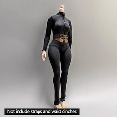 1/6 Female Black Bodysuit Dress Clothes For 12″ PH TBL Action Figure Body Toys.