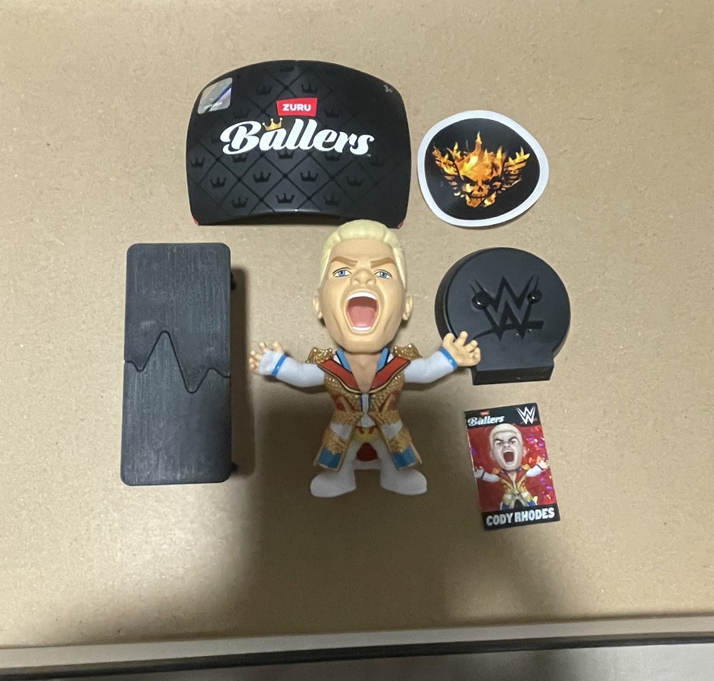 ZURU Ballers WWE Cody Rhodes Rare 1 of 10 Wrestling Figure Table Sticker New