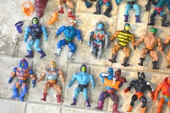 MOTU He-Man figures lot vintage masters of the universe weapons parts set