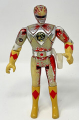 95 Bandai Metallic Red Ranger Action Figure Toasted Loose Without Packaging