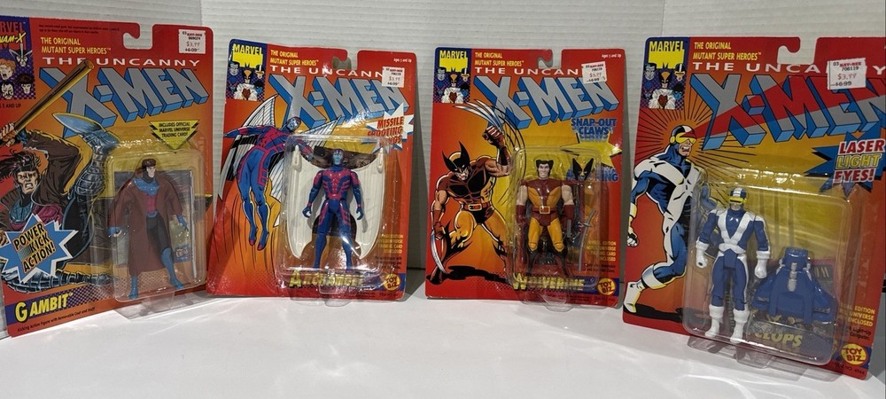 1993 The Uncanny X-men Figure Lot Of 4 Gambit, Archangel, Wolverine, Cyclops