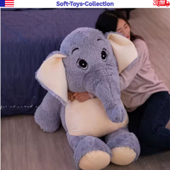 Giant Elephant Plush Toy Soft Stuffed Animal Kids Gift Gray