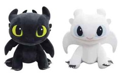 How To Train Your Dragon 3 Toothless Light Fury Plush Doll Sitting with Tag 9.8″