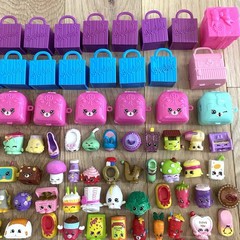 Mixed Lot Shopkins 200+ Figurines Grocery Bags Cases Various Series