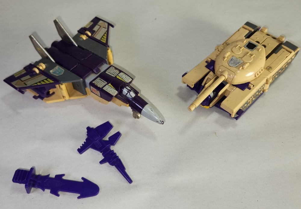 Two Blitzwing Figures One Near Complete Vintage 1985 G1 Transformers Action