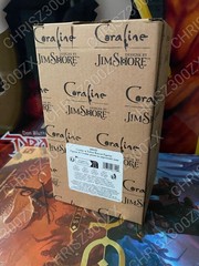 Coraline & Black Cat Heartwood Creek Yellow Raincoat Stone Resin Figure Statue