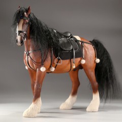 Mrz 1/6 Shire Horse Model Simulation Animal Steed Ornament Mount Toys Collection
