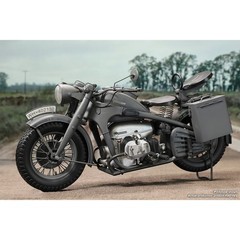 1/6 Scale German WWII, KS 750 Motorcycle With Sidecar, Grey, Metal, DID