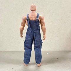 PB-OVLPT-DEM: 1/12 scale Denim fabric Overall for 6″ muscular body