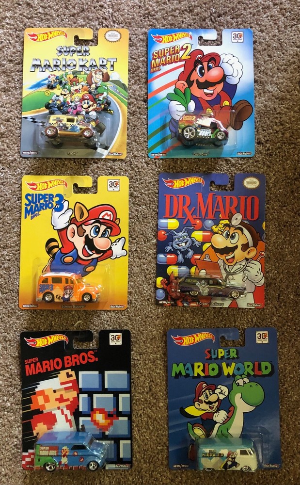 Hot Wheels Pop Culture Lot: Super Mario Kart, Bros. 2, 3 World, Dr. Mario
