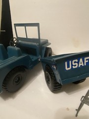 GI JOE 1960S/70S EMPIRE USA AIR FORCE JEEP/TRAILER WITH EQUIPMENT