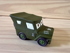 DISNEY PIXAR CARS Sarge Military Jeep Truck Vinyl Bath Toy Figure Disney Store