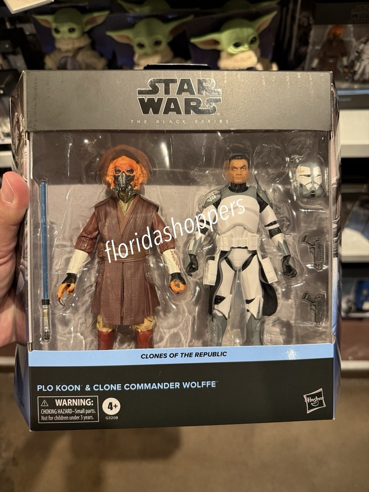 Disney Parks 2026 Star Wars The Black Series Plo Koon Clone Commander Wolffe Set
