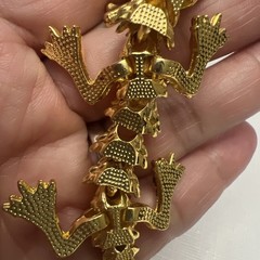 Chinese Gold Tone Articulated Dragon Figurine 3D Zodiac Tabletop Feng Shui Decor