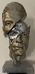 3D Printed Terminator T800 Like 20” Statue Lighted Eye And LED Kit w Remote New