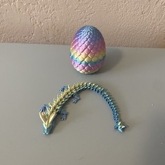 3D Printed Dragon Egg with Dragon Full Articulated Dragon Modle Movable