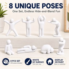 8-Pose Set 3D Printed Chameleon Hide and Seek Figures DIY Paintable Decor