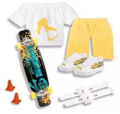 Finger Board Skateboard Set With Pants and Shoes