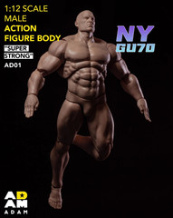 MUFF TOYS ADAM 1/12 Super Flexible Male Action Figure Head 6”Jointed Body Dolls