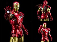 Marvel Avengers Iron Man 2 Mark 6 MK6 Ironman Toy LED Light Action Figure Model